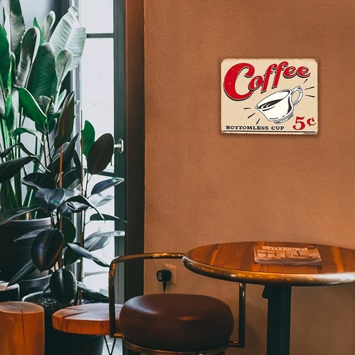 Bottomless Cup 5 Cents Coffee Tin Sign (16" x 12.5") - Picture 4 of 5