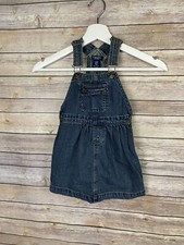 Chaps 24 Mo Baby Girl Toddler Overalls Dress Denim Blue Jean Dress Adjustable