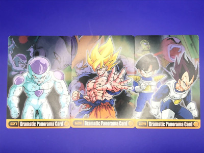 Goku Dragon Ball Z Dramatic Panorama Card set of 3 Morinaga