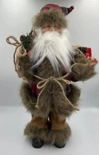Glitzhome Plaid Santa Holiday Decor