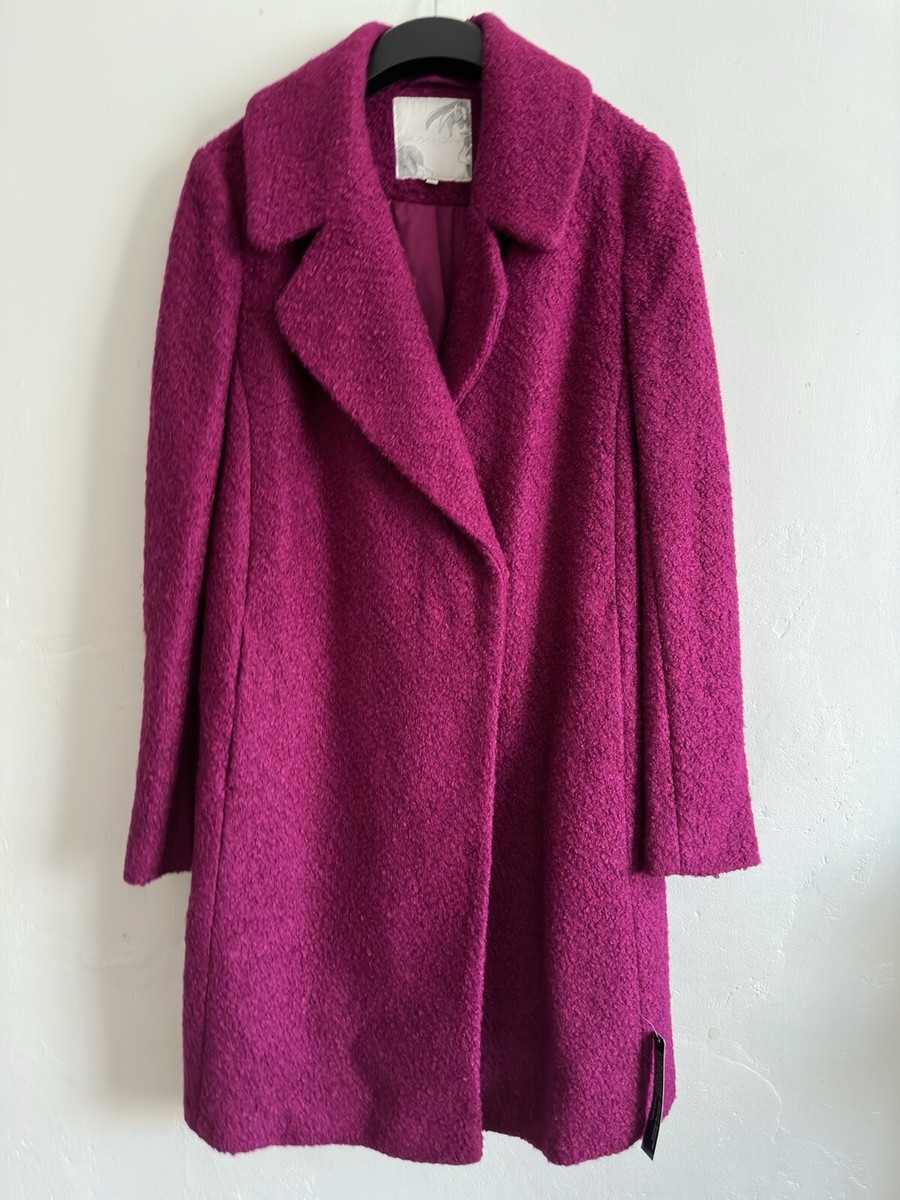 Magenta wool blend coat size 10 UK