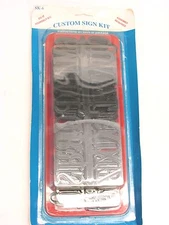 NOS! CREATIVE PLASTICS CUSTOM SIGN KIT, SK-6, RED w/ BLACK LETTERS