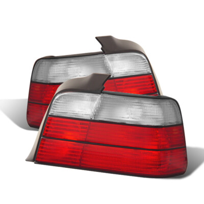 CG Fit BMW 3 Series E36 92-98 4 Dr Tail Light Red/Clear Pair