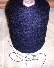 MELROSE BLACK SHINY CONE 100% RAYON MACHINE/KNITTING /NEEDLEPOINT 1 LB- 7 OZ