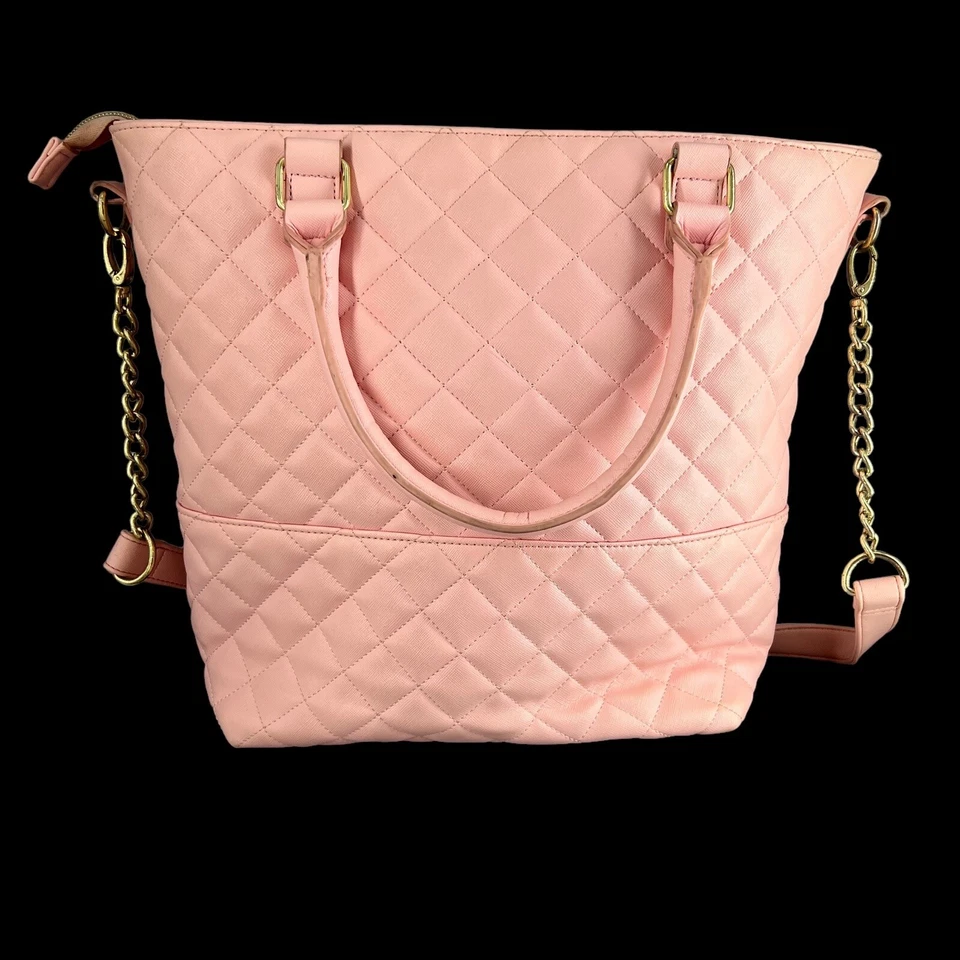 Bolso de Mano Betsey Johnson Rosa Lazo Acolchado Diseñador Cartera Cuero Vegano Como Está Foto 4 de 4