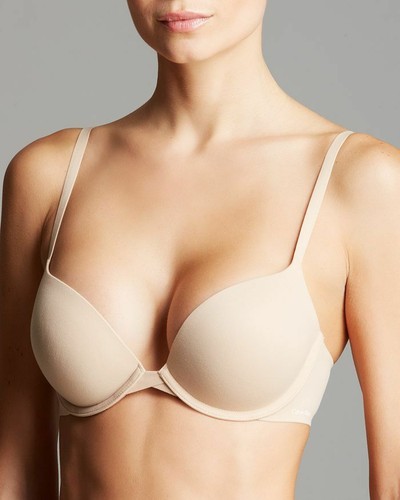 Nuevo con etiquetas Calvin Klein QF1120 ""Perfectamente Ajuste"" Camiseta Push-Up Push-Up Beige 34D - Imagen 6 de 7