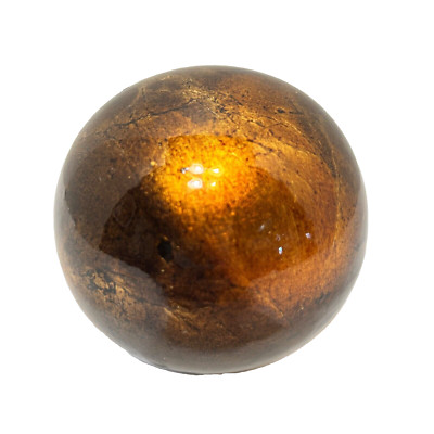 Vintage Round Glass Bronze Colored Decorative Ball Felt Bottom 3'' Diameter