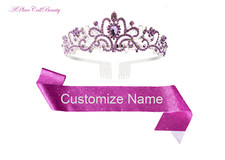 Silver Tiara w/ Purple Rhinestones