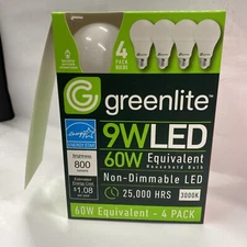 4 Pack 5000K DAYLIGHT 60W Equivalent Using 9W LED Indoor Non-Dimmable Bulbs