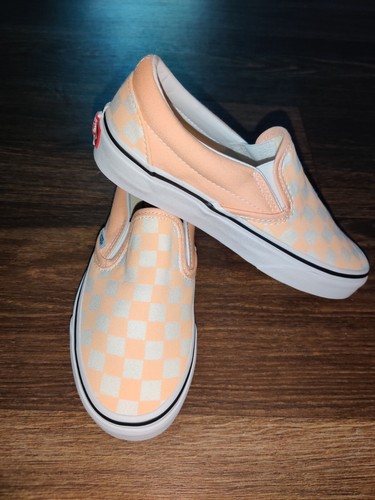 Vans Classic Slip On Checkerboard Bleached Peach/White Men's Size 3.5 Women 5 - Picture 5 of 9