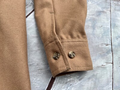 Mens FILSON Camel 100% Wool Button Jac Shirt Jacket Large 44 $350