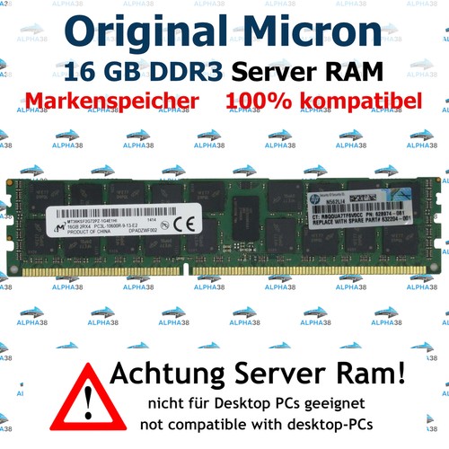 16 GB Rdimm ECC DDR3-1333 Supermicro 6017R-73HDP+6017R-73THDP+Serveur RAM