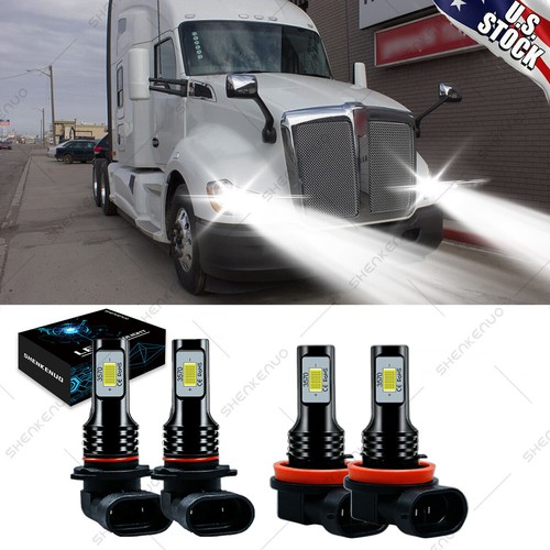 For Kenworth T680 T880 20132019 4PCS LED Headlight Kit Bulbs High