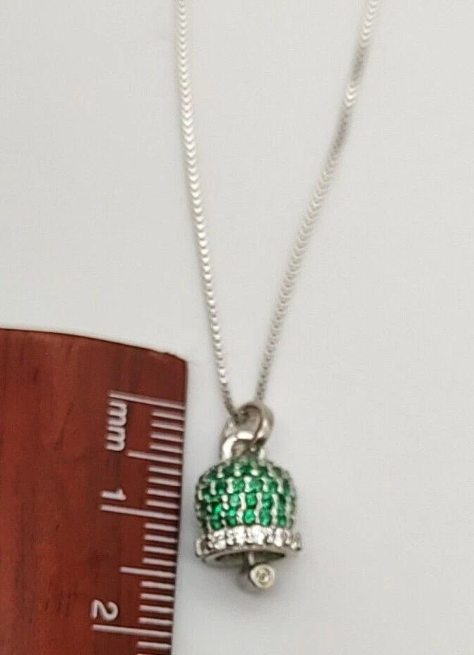 Ciondolo Donna  Campanella in Argento 925/1000 con zirconi e catenina omaggio - Immagine 2 di 4