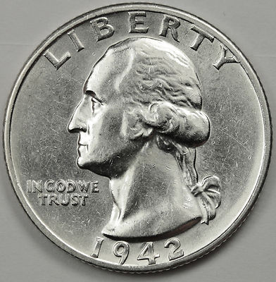 1942-s Washington Quarter.  Nice B.U.  86632   (Inventory D)