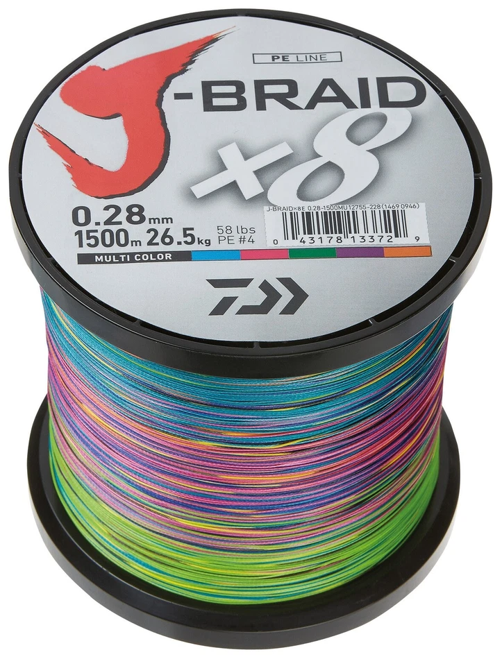 Daiwa J-Braid X8 Wunschlänge dunkelgrün chartreuse multicolor je 50m neu (0,08/m - Bild 4 von 4