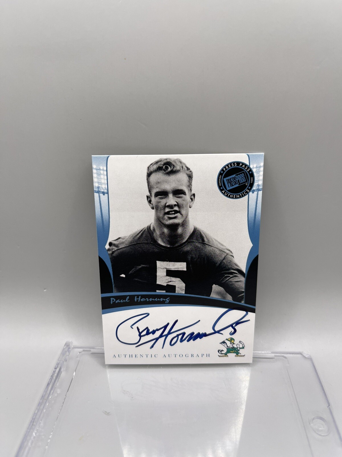Paul Hornung Notre Dame Fighting Irish 2006 Press Pass Legends On Card Auto W/Mag Notre Dame 