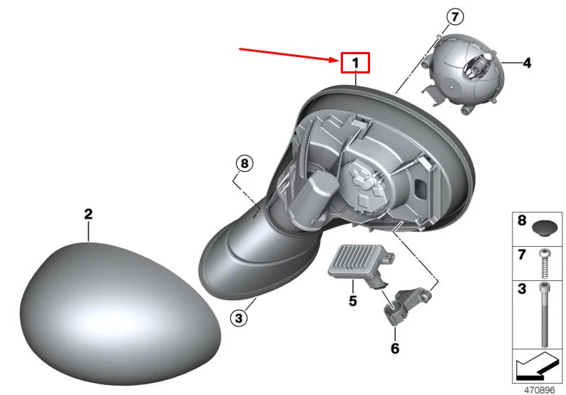 MINI COUNTRYMAN F60 Front Right Side Wing Mirror 51167471272  