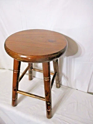 Tabouret SELLETTE bois tourné dlg Dudouyt- Art populaire chalet campagne TBE - Photo 1/4