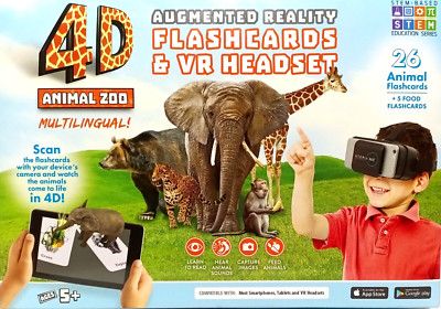 Utopia 360 4D+ Animal Zoo Augmented Reality Bundle - VR Headset, Flashcards, Etc