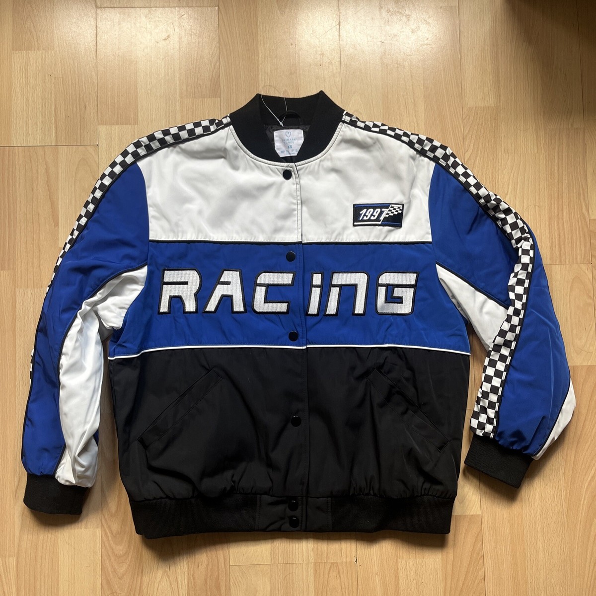 Primark Woman's Bomber Quilted Lining Blue Black Jacket Coat*sz XS