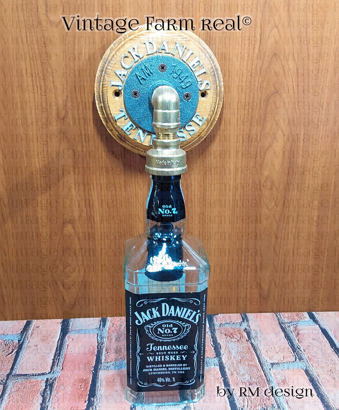 Lampada da Parete Steampunk Jack Daniel's 70cl - Applique Industrial LED