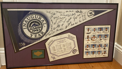 Colorado Rockies Inaugural Season Framed Memorabilia 1993 Super Cool 32x18x1