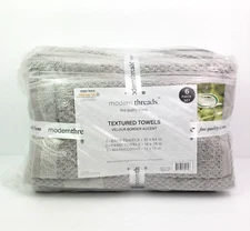 Modern Threads Fine Quality Linens Home Gray Bath Textured Towels 6 Piece Set
