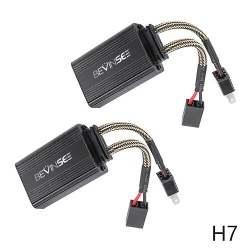 2x H7 499 LED Headlight Canbus Decoder Anti Flicker Error Relay Resistor Adapter