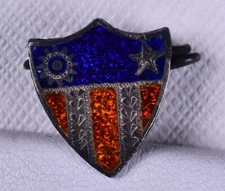 WW2 1943 Army Air Corps Enamel Shield Pin China Burma India