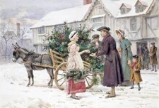 Christmas Holly Horse Cart by Goodwin Kilburn