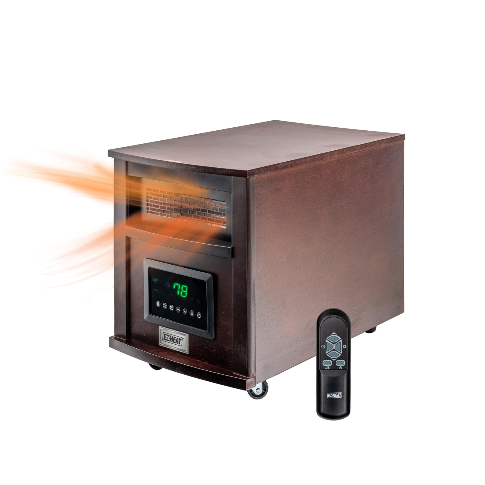 1,500-Watt 18 inch Cabinet Space Heater with Remote Control, USB Charging Por...