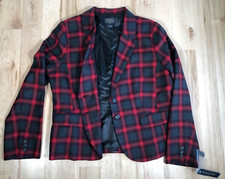 NWT Pendleton 100 Virgin Wool Blazer Jacket Red Green Plaid women s 16 P, 279