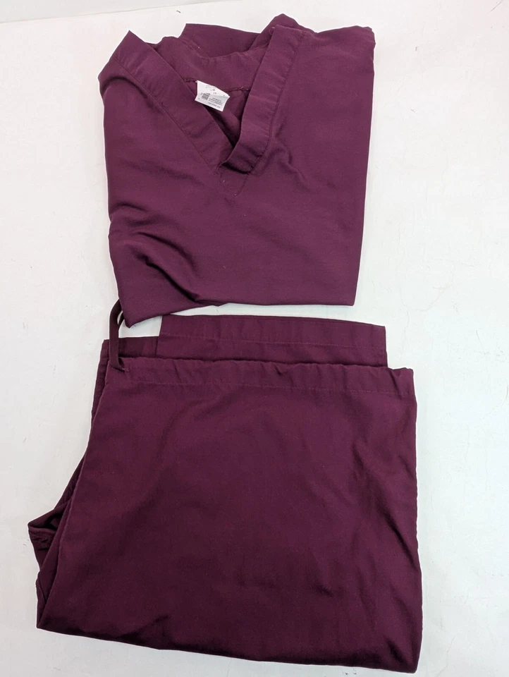 Lote de 2 Juegos Exfoliantes XXL EWC Azul Pinnacle Health Violeta Cuello en V Mezcla de Algodón Foto 2 de 4