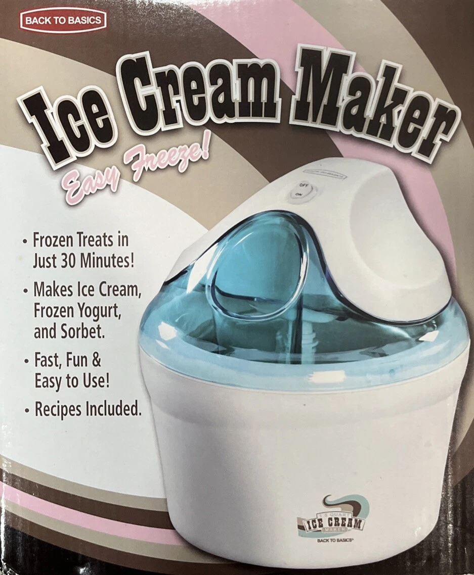 Back to Basics IC10893 1-1/2-Quart Ice-Cream, Frozen Yogurt, Sorbet Maker New