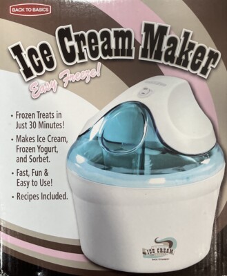 Back to Basics IC10893 1-1/2-Quart Ice-Cream, Frozen Yogurt, Sorbet Maker New