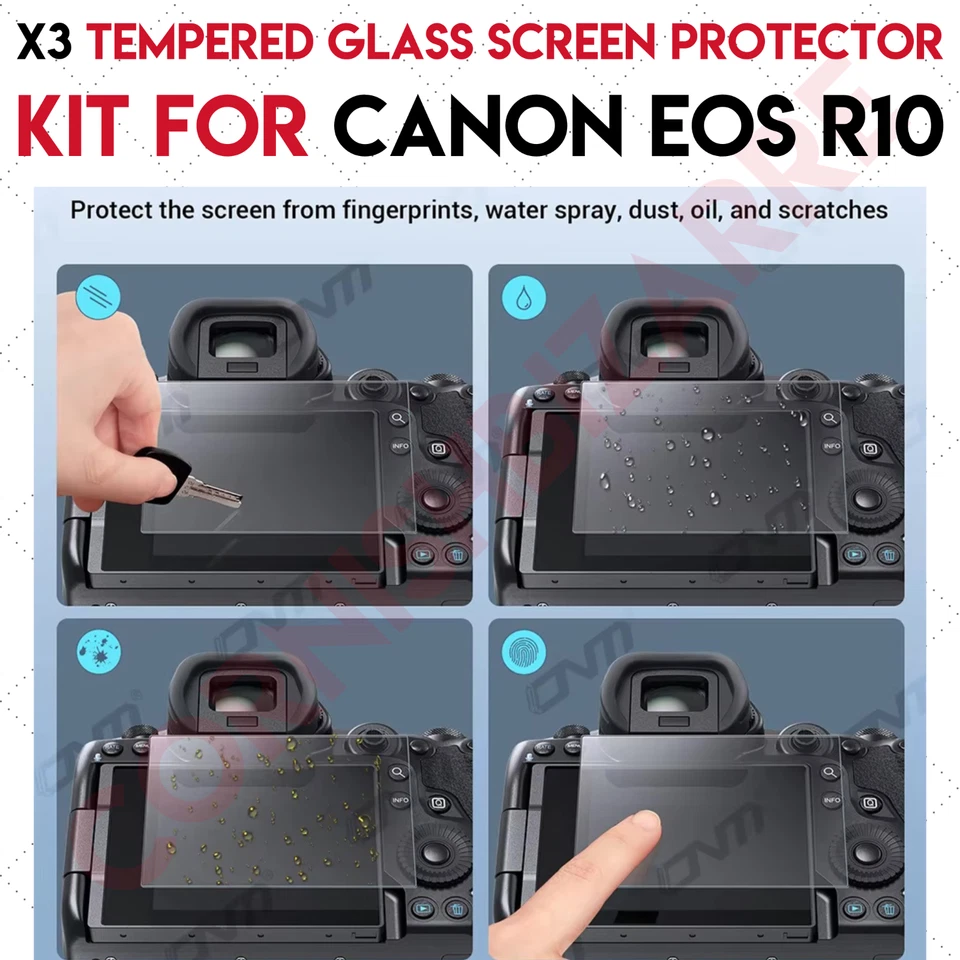 x3 TEMPERED GLASS LCD SCREEN PROTECTOR KIT FOR CANON EOS R10 - UK STOCK - Image 4 of 4