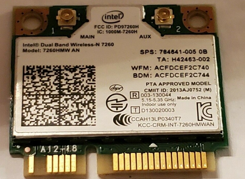 HP 784641-005 Intel Dual Wireless-N 7260 7260HMW AN Bluetooth 4.0 