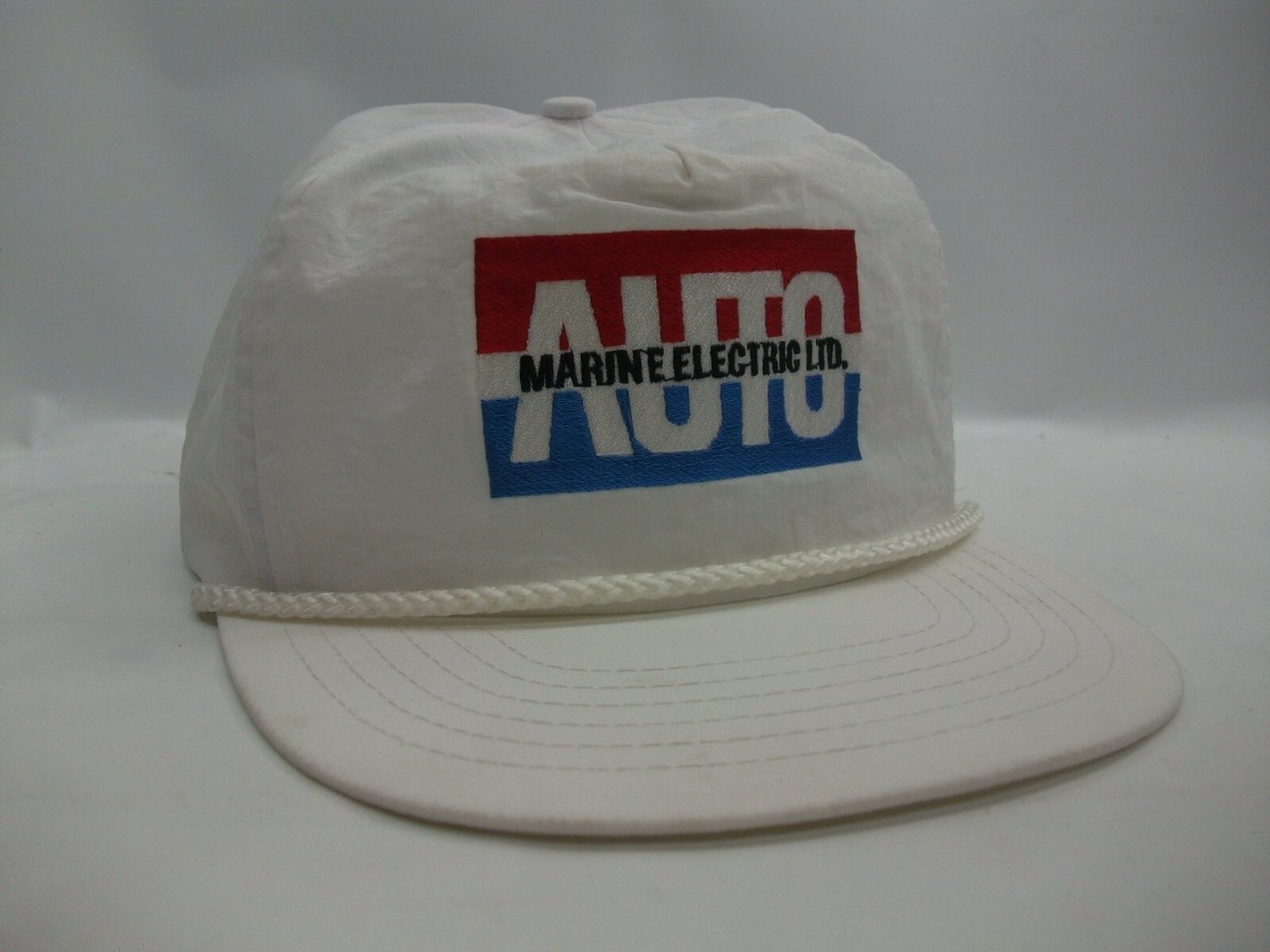 Marine Auto Electric Hat Vintage White Snapback Baseball Cap