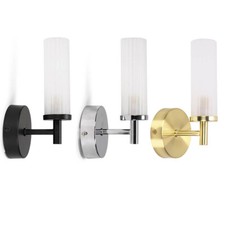 Wall Light Fitting Glass Shade LED Bulb Bathroom Living Room Lighting Metal Lamp