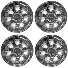 GTW Drifter 8 inch Golf Cart Black/Chrome Wheel Covers Hub Caps | Set of 4