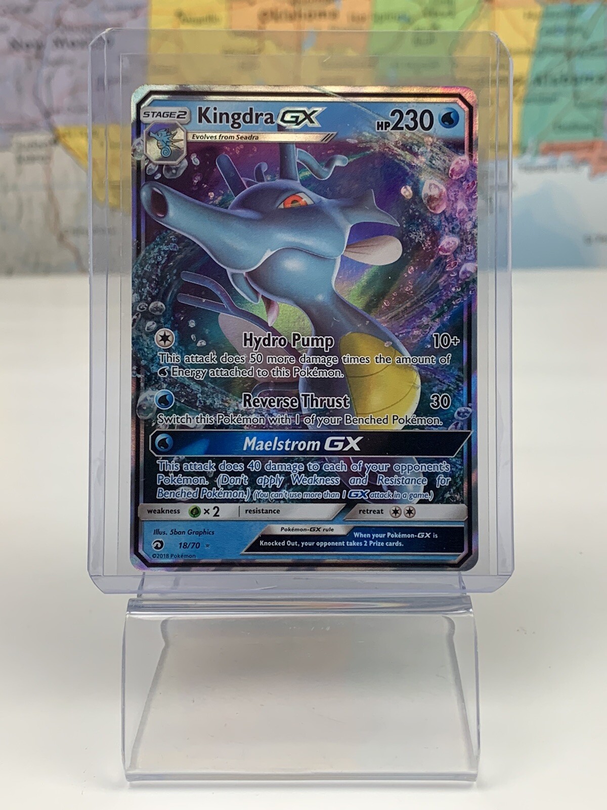 SHIPS SAME DAY Pokémon KINGDRA GX 18/70 ULTRA RARE NM CARD DRAGON MAJESTY
