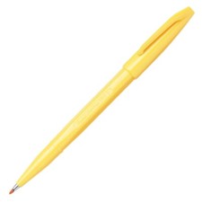 S520-G Pentel Sign Pen Stick Marker, Fine Point, Yellow Ink, Pack of 1