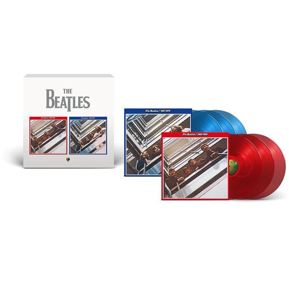 THE BEATLES 1962-1966 1967-1970 RED & BLUE VINYL 6LP BOXED SET NEW SEALED 2023