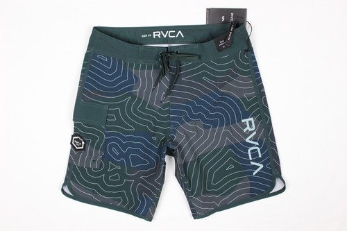 RVCA Men's Topo Eastern Trunk 18" Mid Board Shorts Cargo Size 29 Multi Hawaii