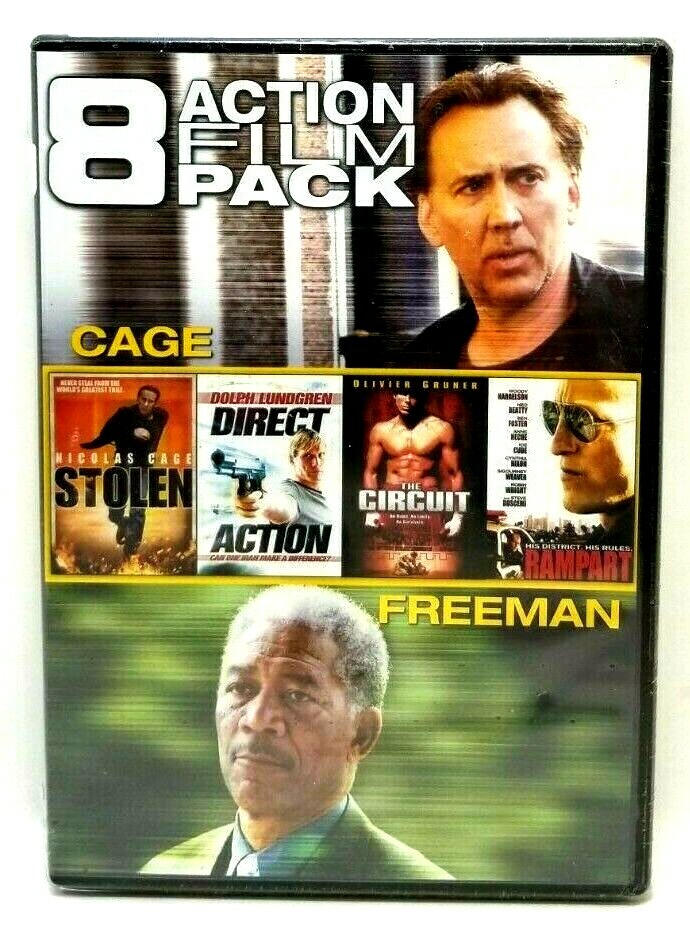 8 Action Film Pack - Nicolas Cage, Stallone, Morgan Freeman