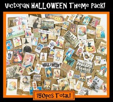 Vtg HALLOWEEN Ad Lot Black Cat Witchcraft Devils~Junk Journal Scrapbook Ephemera
