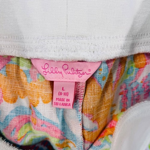 Lilly Pulitzer Scuba To Cuba Linen Beach Pants Kids Girls Large Colorful Pull On - Picture 3 of 7