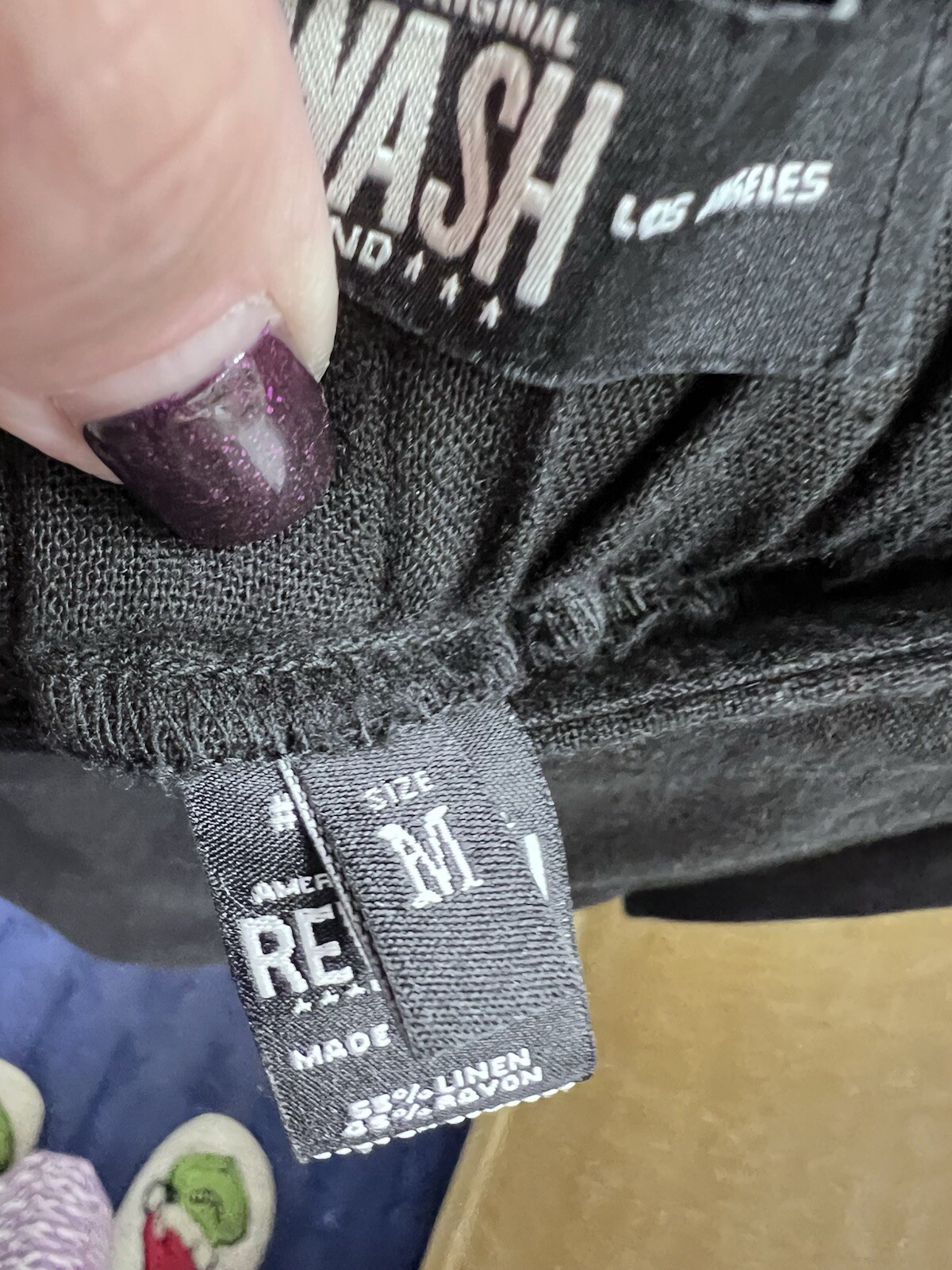 Rewash Black Linen Trouser Shorts Linen Blend  Sz M Beach Resort Vacation Cruise