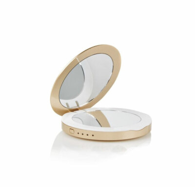 Cosmopolitan Powerbank 3000mAh Doppelseitiger Spiegel LED Licht Gold